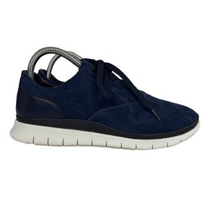 Vionic Taylor Women’s Blue Suede Walking Shoes Sneakers Sz 8